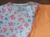 ست تیشرت شلوار برندH&M مدل پرنده بسیار لطیف سبک خنک