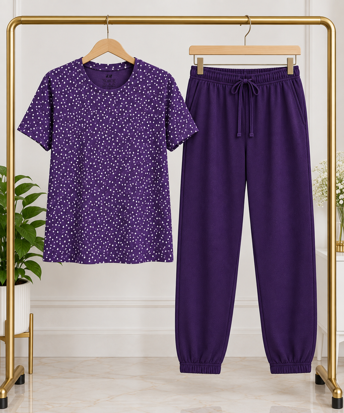 تیشرت و شلوار دخترانه برندh&m دم پا کش نخی
