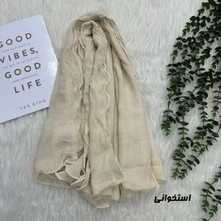 شال ساده نخی وارداتی دورنوار قواره 200 در 69 سانتیمتر